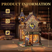 Book Nook Kit DIY Miniature House 3D Wooden Puzzle - Time Magic Club Booknook DIY Miniature House Kit Mini House Bookshelf Decor 3D Wooden Puzzle, Birthday Gift for Family Friends