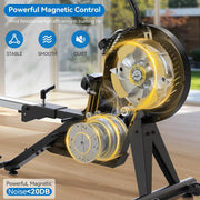 8-Level Foldable Magnetic Rowing Machine, LCD Monitor, Standard Seat, Black, 265 lb Capacity