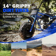 CC100X Mini Dirt Bike, 105CC 4-Stroke Gas Trail Bike, Dark Blue