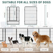 Dog Playpen Outdoor, 16 Panels Dog Pen 40" Height Dog Fence Exercise Pen with Doors for Large/Medium/Small Dogs, Portable Pet Playpen for Yard, RV, Camping