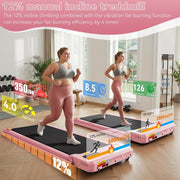 Small Walking Pad with Incline-Foldable Treadmill for Home Office