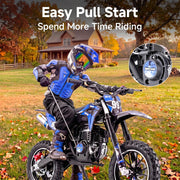 40cc 4-Stroke Dirt Bike for Kids 5-10 - 25MPH Gas Powered Mini Motorcycle