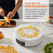 Digital Food Dehydrator, 5x12.5" Trays, 48-Hr Timer BPA-Free, 95-158°F, Jerky & Fruit, White, EFD770WD