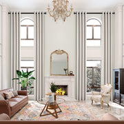 Linen Extra Wide and Extra Long Blackout Curtain 144 Inches Long Beige