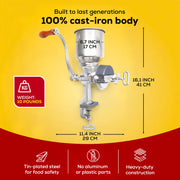 Corona Manual Grain Mill, Molino para Moler Maiz, Cast Iron Grinder Wheat Grinder for Flour, Corn, Masa, Coffee and Spices, High Hopper