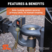 48406 SecureLatch Receiver-Mount 2-5/16-Inch Ball and Pintle Hitch Combination, 2-In Shank, 14,000 Pounds