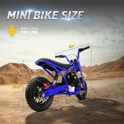 37.7CC Gas Dirt Bike, 4 Stroke Mini Bike for Kids, Blue
