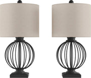 Modern Table Lamps, Black, Set of 2, 13” x 26”