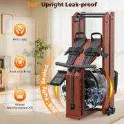 8-Level Foldable Magnetic Rowing Machine, LCD Monitor, Wide Seat, Black, 300 lb Capacity 289