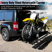 600LB Motorcycle Carrier with Loading Ramp Heavy Duty Steel Hauler