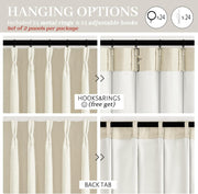 Extra Wide 70 Inch Blackout Curtains 90 Inches Long for Dining Room 2 Panels Set, Memory Trained Pinch Pleated Thermal Sound Dampening Double Layer Linen Blend Ivory Windows Drapes 70x90 Length