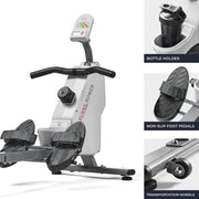 16-Level Scull-Style Magnetic Rowing Machine, Advanced LCD Monitor, Wide Seat, Charcoal, 250 lb Capacity