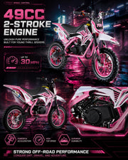 50cc Kids Dirt Bike, Gas Powered Dirt Bike for Kids 8-14