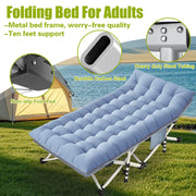 32" XXL Folding Camping Cot, Oversized Camping Cot for Adults Cots for Sleeping with Mattress with Carry Bag Folding Cot for Hiking Camping Indoor Office Vacation Easy to Set up