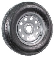 Radial Trailer Tire Rim Assembly ST205/75R15 Load C 5 Lug Silver