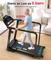 Treadmill for Seniors with Long Handrails-0–2% Incline