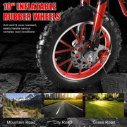 50cc 2-Stroke Kids Dirt Bike, Gas Powered Motocross Kids Mini Motorcycle, Off-Road Motorbike with Front & Rear Disc Brakes, Pull Start, 10-inch Anti-Slip Tires Mini Pocket Motorcycle 30KM/H