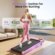 Small Walking Pad with Incline - Under Desk Treadmill with Vibration Plate