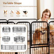 Dog Playpen 40 Inch 8 Panels Indoor Outdoor Metal Pet Fence Foldable Dog Play Pen with Door, Portable Exercise, RV Camping, Puppy Small Medium Large Dogs