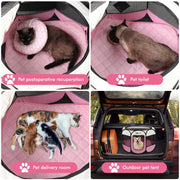 Dog Cat Pet Playpen Tent Crate Cage with Washable Pad, Medium Pink Breathable double-layer mesh Wide applicability Recovery After Surgery Portable Easy to Set up lightweight Recovering Pets