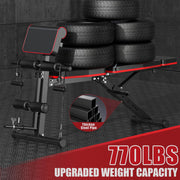 Adjustable Weight Bench - Workout Bench Press for Home Gym Foldable Incline Decline Sit up Exercise Bench for Full Body Strength Training w/Leg Extension and Preacher Pad