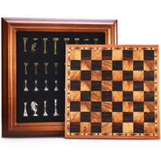 14 inches Wooden Chess Set with Metal Chess Pieces / 2.5'' King/Storage for Chessmen/Gift Package/Instructions/Classic Board Game