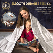 Therapy Weighted Blanket - Heavy 100% Cotton Blankets with Premium Glass Beads (60''x80'' 25lbs, Coastal Fog), Suitable for One Person (~200lb) - Use on Queen/King Bed