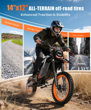 Electric Dirt Bike for Adults, 3000W Peak 50MPH Off‑Road