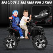 24V 4 Wheeler for Big Kids, 4x4Kids ATV w/800W Powerful Engines, 9AH Electric Four Wheeler w/Remote Control, Gift Bow, Kneepads, Bluetooth, USB, 2 Seater Ride On Toys Car for Kids, Black