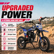 Gas Dirt Bike for Kids,mini Bike Gas Powered (Blue)