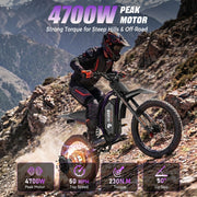Electric Dirt Bike for Adults, 4700W, 50MPH, Off-Road Ebike