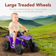 6V Kids Ride On Toy, 4-Wheeler Quad ATV Play Car w/ 1.8MPH Max Speed, Treaded Tires, Rubber Handles, Push-Button Accelerator - Purple