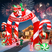 13FT Christmas Inflatables Archway Outdoor Decorations Giant Xmas Candy Arch Inflatable Stereoscopic Blow up Christmas Yard Decoration for Garden Lawn Party Decor