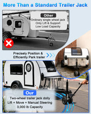 Trailer Dolly with Jack, 3500 lb Heavy Duty Trailer Tug Mover