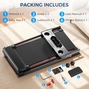 Treadmill with 0-16% Auto Incline, 0.6-7.5MPH Walking Pad Treadmills for Home, 3.0 HP Low Noise Foldable Treadmill with Handle Bar and LED Display, Walking Running Machine, 350LBS Capacity
