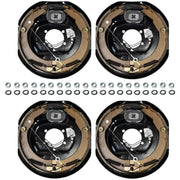 TrailerSupplies 12"x2" Electric Trailer Brake Kit, 4-Pack Self-Adjusting Assemblies for 7,000 lb Axles, Replaces, 5 Bolt Mount, Fits 15"-17.5" Wheels