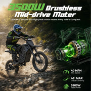 H3 Electric Dirt Bike for Adults 3500W 40MPH Electric Motorcycle