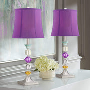 25 1/2" High Brushed Nickel Table Lamps Set of 2 Stacked Acrylic Gem