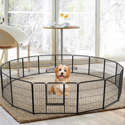 Dog Playpen Indoor 32 Inch 16 Panels, Metal Outdoor Dog Fence Pen Heavy Duty Metal Exercise Pen, Foldable Portable, RV Camping, Yard Garden, Small Medium Dogs Pet Pen