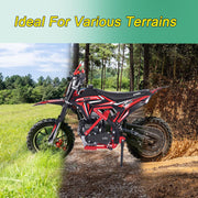 Hawk Mini Dirt Bike, Gas Power 4 Stroke Dirt Bike! 40CC Pit Bike, Pull Start, 10" Wheels! (Blue)