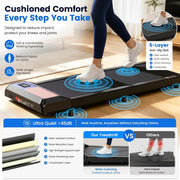 Walking Pad Treadmill with 12% Incline, 4 in 1 Foldable Treadmill with Handle Bar for Home/Office, Under Desk Treadmills Portable Folding Walking Pad with App & Bluetooth Speaker, 0.6-10MPH