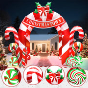 13FT Christmas Inflatables Archway Outdoor Decorations Giant Xmas Candy Arch Inflatable Stereoscopic Blow up Christmas Yard Decoration for Garden Lawn Party Decor