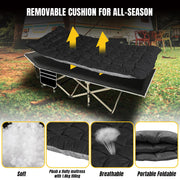 Folding Camping Cot for Adults,600LBS Max Load,28" Wide Sleeping Cot with Removable Thick Mattress Portable Foldable Camping Bed with Carry Bag for Camp,Home,Office,Travel,Black