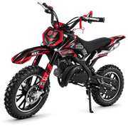 50cc Gas Dirt Bike for Kids 8-14, 2-Stroke Engine Mini Dirt Bike & Pit Bike, Dual Disc Brakes, Pull Start, 10 Inch Off-Road Tires, 25MPH Youth Motocross, Black