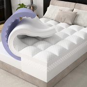 4 Inch King Memory Foam Mattress Topper Pro Dual Layer 2 Inch Cooling Gel Egg Crate Memory Foam Plus 2 Inch Pillow Top Medium Firm with Deep Pocket
