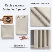 Linen Extra Wide and Extra Long Blackout Curtain 144 Inches Long Beige
