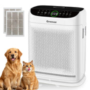 Air Purifiers for Home Pets Large Room Up to 3000 Ft²,HEPA Air Cleaner with Washable Double-Side Filter, PM2.5 Air Quality Monitor,15dB Sleep Mode for Bedroom Odor Dust Pollen,White