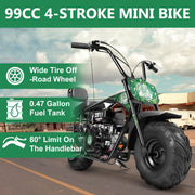 99CC 4-Stroke Mini Bike, Gas Powered