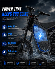 Electric Dirt Bike 5500W Peak Power, Electric Motorcycles