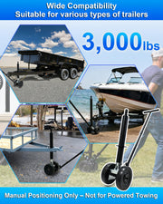 Trailer Dolly with Jack, 3500 lb Heavy Duty Trailer Tug Mover